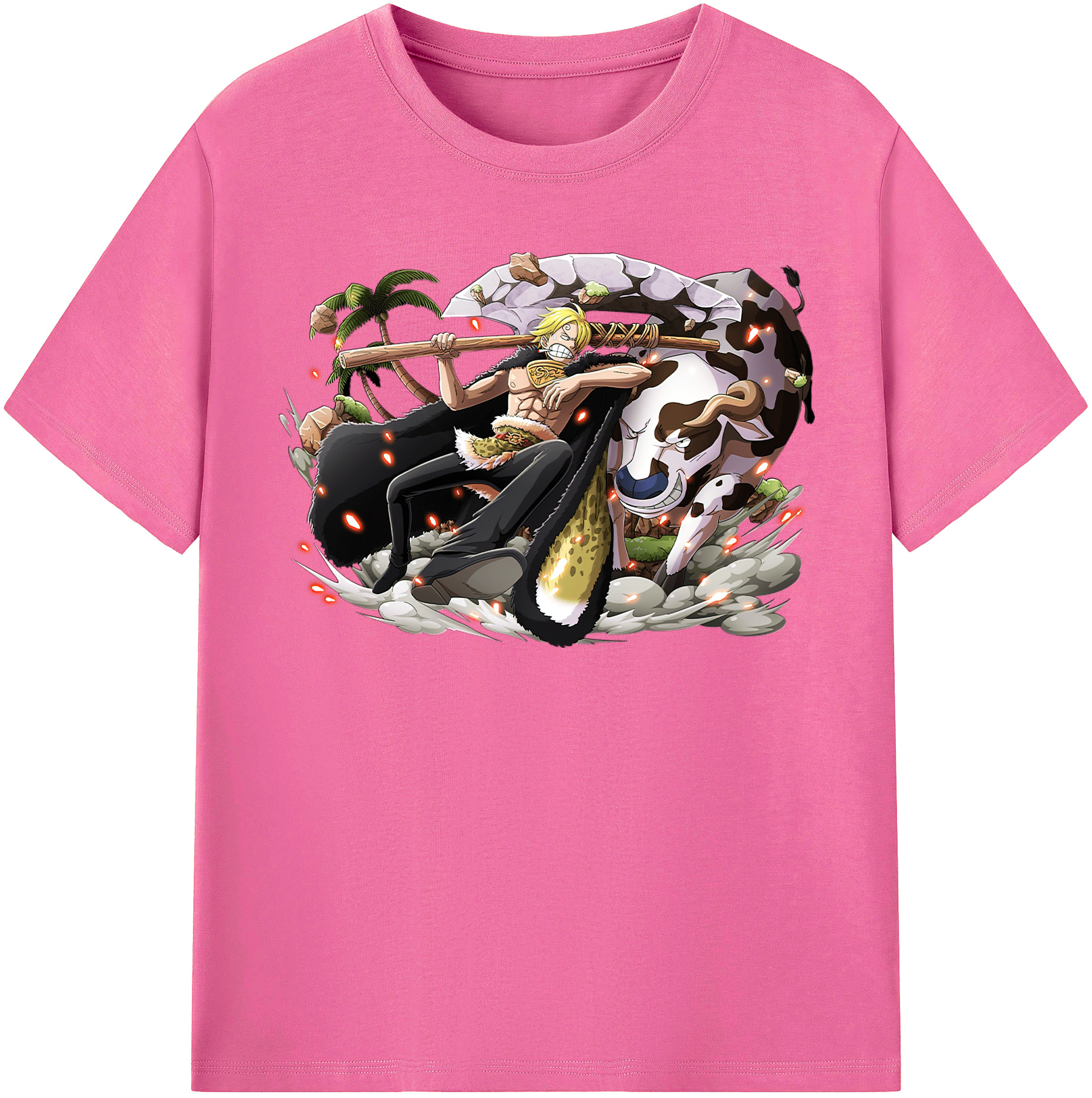 （画像用） ワンピース サンジ ONE PIECE Sanji レディースカジュアルプリントTシャツ（綿100％）